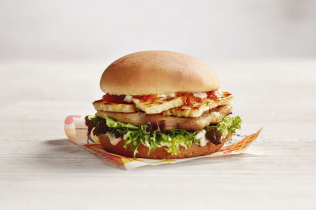 Halloumi And Chicken Burger (3590 Kj).