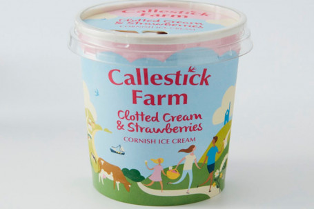 Mini Pot Callestick Clotted Cream Strawberry 125Ml (V)