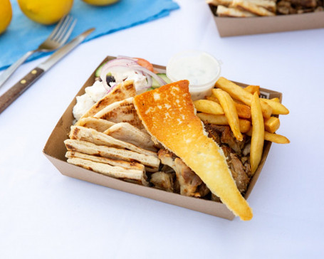Chicken Gyros Snack Box With Grilled Saganaki Cheese