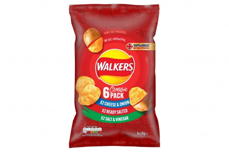 Patatine Walkers Classic Variety Multipack 6X25G