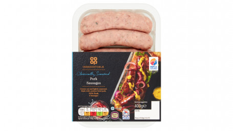 Co op Irresistible 6 Pork Sausages 400g