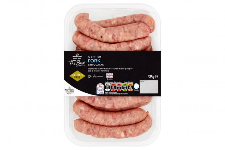 Morrisons The Best 12 Pork Chipolata Sausages 375G