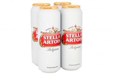 Stella Artois Belgium Premium Lager Øldåser 4 X 568 Ml