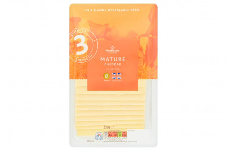 Morrisons Mature Cheddar Cheese Slices 250G