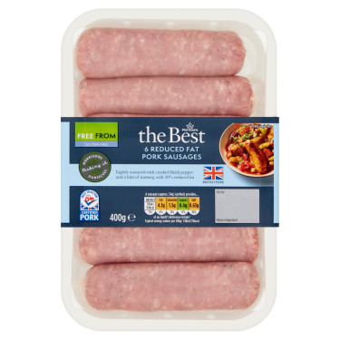 Morrisons The Best Gluten Free Reduced Fat Sausages 400G