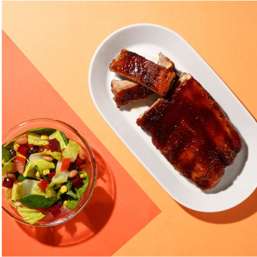 Full Ribs Salad Bowl Yuán Tiáo Kǎo Zhū Lē Gǔ Shā Lǜ Wǎn