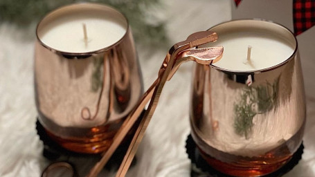 Cozy Winter Day Candle Rose Gold