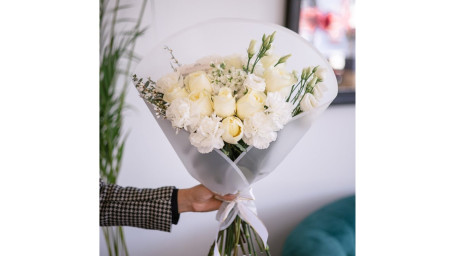 Simple Wrapped White Bouquet