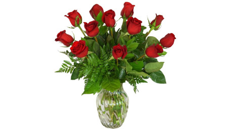 One Dozen Classic Red Roses