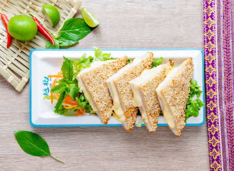 Hé Nèi Zhī Xīn Xiā Duō Shì (4Jiàn Shrimp Toast W/ Grilled Cheese (4Pcs