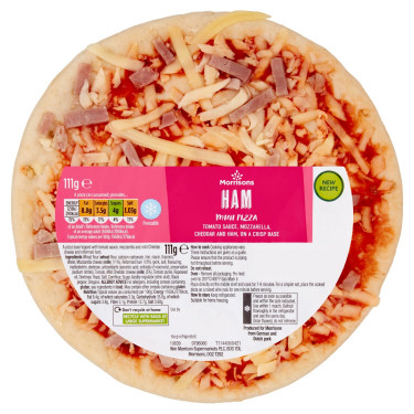Morrisons Mini Cheese Ham Pizza 111G
