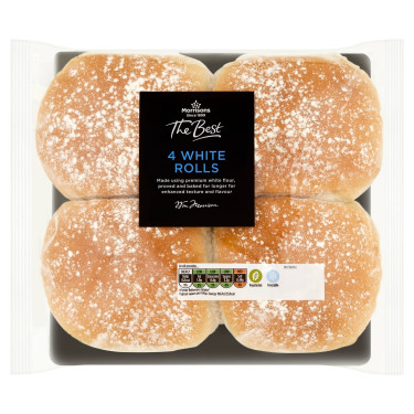 Morrisons The Best White Bread Rolls 4 Pack