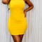 Yellow Ribbed Tank Dress