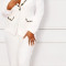 White Animal Print Pant Suit