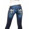 Nichole J. Faded Embellished Jeans