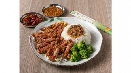 Red Rice Yeast Pork Fillet With Rice