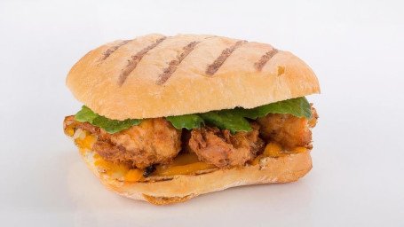 Spicy Fried “Ale Laced” Chicken Tender Panini