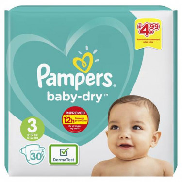 Pampers B/Drytaped S3 Pm4.99 4 30 Pack