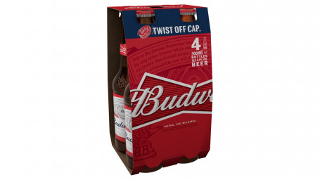 Bottiglie Di Birra Budweiser Lager 4 X 300 Ml