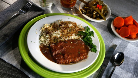 Country Style Steak With Rice Gravy