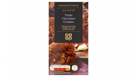 Co Op Irresistible All Butter Triple Chocolate Cookies 200G