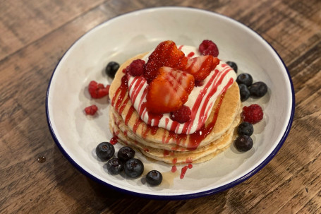 Triple Berry Greek Yoghurt Pancakes