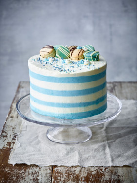 Blue Candy Stripe Gateau (6Inch)