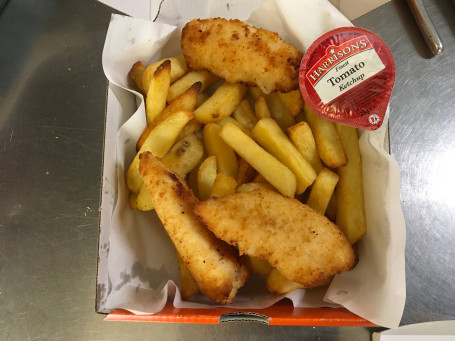 Chicken Strips With Chips (3 Pcs+ Ketchup)