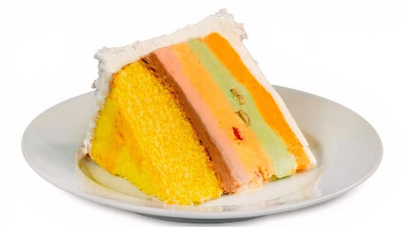 Rainbow Cone Vanilla Cake Slice