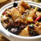 Stewed Chicken and Mushroom with Bean Starch Noodle xiǎo jī mó gū dùn fěn pí
