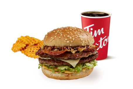 Tims Maple Bbq Bacon Double Cheeseburger Meal