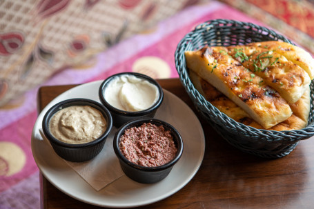 Turkish Bread Glazed With Garlic And Fresh Herbs