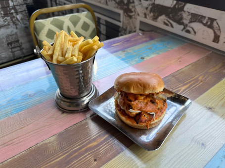 Old Delhi Style Butter Chicken Burger Meal Deall