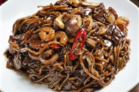 Seafood Stir Fry Black Bean Noodles
