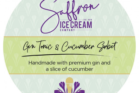 Saffron Handmade Ice Cream Gin Tonic Cucumber Sortbet 400Ml