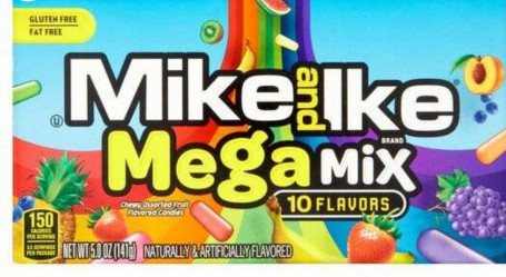 Mike Ike Mega Mix Fruit Candies 10 Flavours 141G