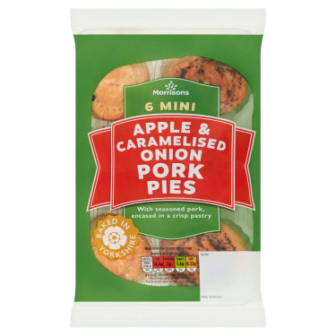 Morrisons Apple Onion Mini Pork Pies 6 Pack