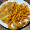 Bacon, Cheese and Mushroom Fries AND 3 Onion Rings)