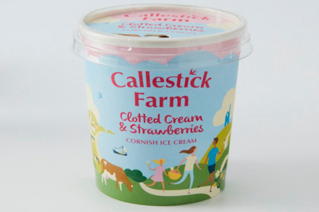 Mini Pot Callestick Clotted Cream Strawberry Ice Cream 125Ml (V)