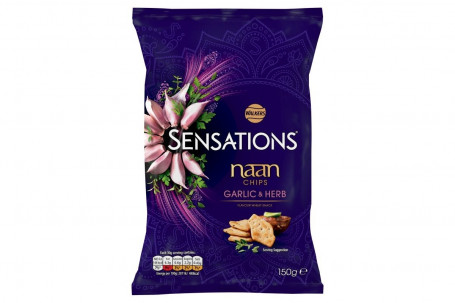 Sensations Garlic Herb Naan Chips 150G