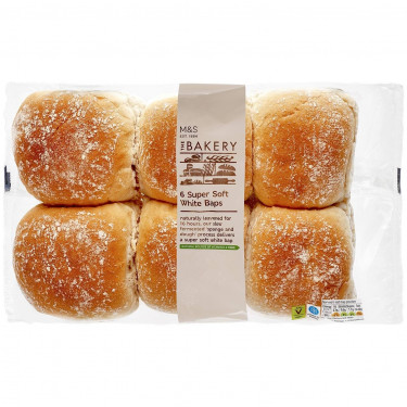 M S Food Super Blødt Hvidt Brød Baps 6Pk