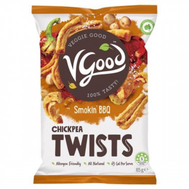 Vgood Chickpea Twists Smokin Bbq 85G