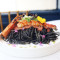 Squid Ink Spaghetti With King Prawn Mentaiko