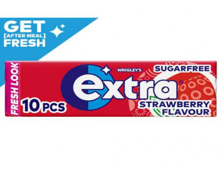 Extra Strawberry Chewing Gum Sugar Free 10 Pieces