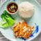 415. Crispy Skin Chicken, Serve With Steamed Rice, Garlic Chilli Sauce