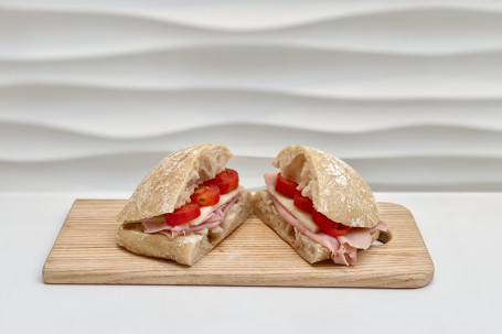 Cooked Ham, Provola Cheese Cherry Tomatoes Sandwich