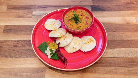 Rice Idlis With Sambhar