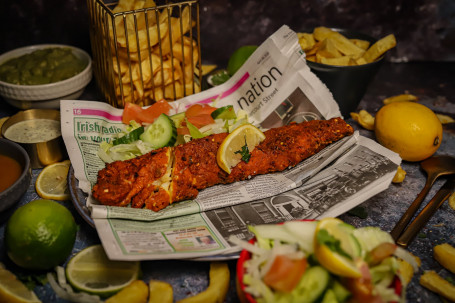 Fresh Masala Cod And Salad