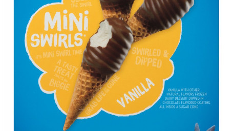 Blue Bunny Mini Swirls Vanilla Cones, 8St