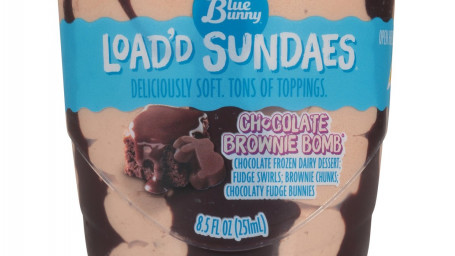 Blue Bunny Load'd Sundaes Chocolate Brownie Bomb , 8.5